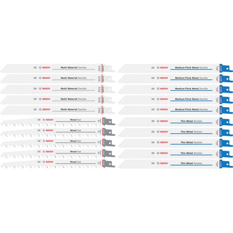 Bosch Reciprocating Saw Blade Variety Reciprocating Saw Blade Set, 20 pcs 2607012093 (1/4)