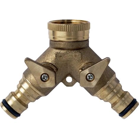 Distributore d'acqua a 2 vie per 1/2" + 3/4" / attacco rubinetto / adattatore rubinetto (1/4)