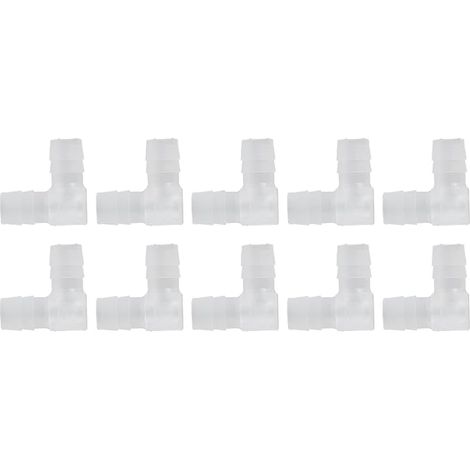 10 x Plastic Barb Pipe Elbow Fitting Rigidity Barbed Seal 90 Degrees Odourless for Boat 10 mm (1/5)