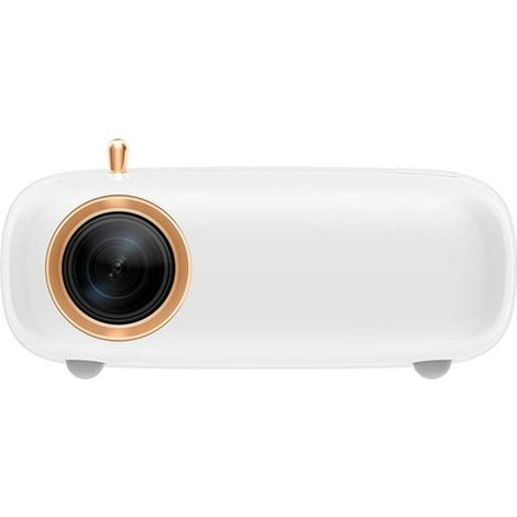 Tragbarer HD-Projektor, weiß, kabellos, Bluetooth, Heimprojektor mit 720p (1280 × 720)