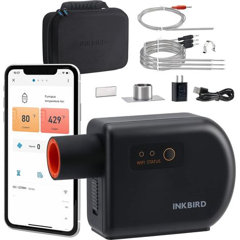 Bluetooth Wi-Fi Barbecue Temperature Controller, Barbecue Thermometer with 4 Probes for Big Green Egg, Kamado Joe, Vision Grill, Akorn Kamado (1/5)
