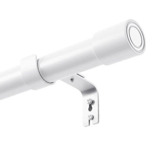 Tringle à Rideau - 1 Pièce - Acier Inoxydable Blanc - Réglable et Robuste - Salon et Chambre - 67 à 171 cm (1/5)