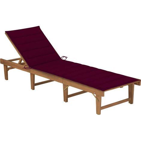 vidaXL Tumbona plegable con cojín madera maciza de acacia (1/5)