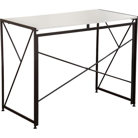 Scrivania pieghevole bianca in MDF e metallo 99 x 50 x 75 cm (1/5)