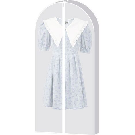 Housse de protection pour vêtements avec zip latéral, PVC transparent et tissu respirant, Blanc/Gris/Noir, Lot de 1, 3 tailles (L/XL/XXL) (1/5)