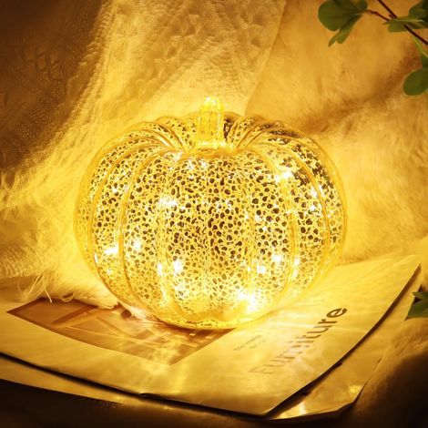Lanterne Citrouille Décoration Halloween,Décoration avec Lumières LED,Citrouille Décorative d'Halloween,Decoration Automne Citrouille de Décoration,pour Interieur Extérieur Halloween Déco (1/5)