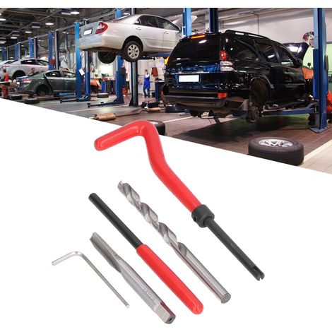 Kit de 25 inserts de réparation de filetage en acier inoxydable, compatible avec les outils manuels pour la réparation automobile, M10 x 1,25 mm (1/5)