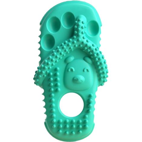Slipper-Shaped chien jouet à macher – Rubber nettoyage des dents – pour macheurs intensifs chiot dentition – Bleu (1/5)