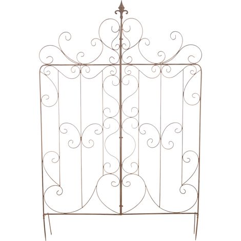 CLP – Treillis en métal rustique 133 cm – Support pour plantes grimpantes – Résistant aux intempéries – Décoration de jardin vintage (1/4)