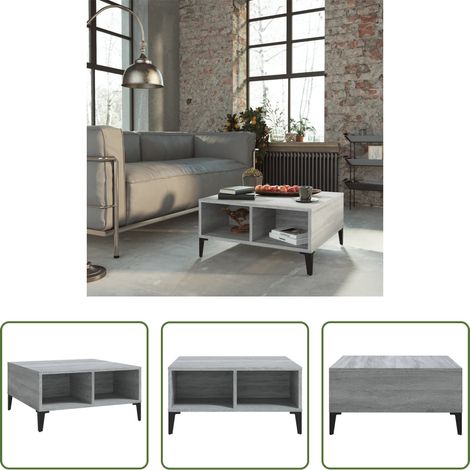 Wohnzimmerbeistelltisch - Couchtisch Grau Sonoma 60x60x30 cm Holzwerkstoff (1/5)