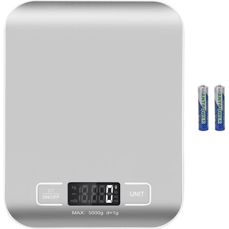 Petite balance postale pour colis, échelle d'expédition, balance numérique de cuisine, cuisson, céto et préparation des repas pour perdre du poids, en acier inoxydable étanche (batterie (1/5)