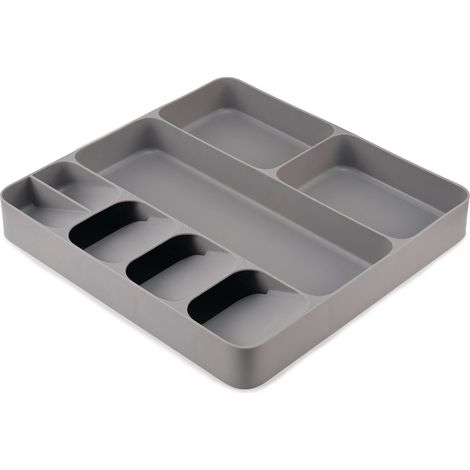 Plateau de rangement DrawerStore pour tiroir de cuisine, pour couverts et argenterie, gris (1/5)