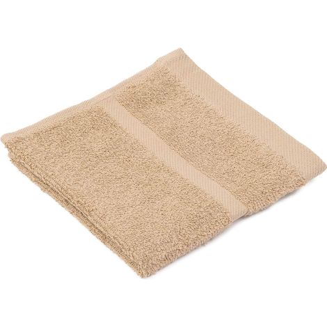 Essuie-Mains, Lot de 4, Doux et absorbant, 100% Coton, 30 x 30 cm - Cappuccino (1/5)