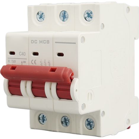 Disjoncteur CC triphasé avec une capacité de coupure de 6 kA, protection contre les surcharges et les courts-circuits, adapté aux systèmes photovoltaïques, 40 A 750 V.