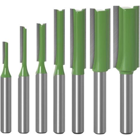 7pcs tige de 6mm fraise à défoncer fraise droite avec tranchants en carbure (1/5)