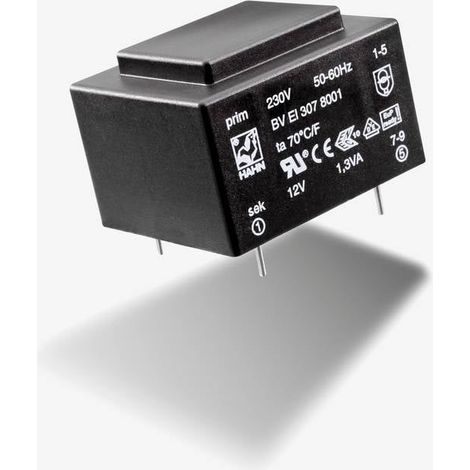 Hahn BV EI 306 8007 Transformateur pour circuits imprimés 1 x 230 V 2 x 12 V/AC 2.8 VA 117 mA