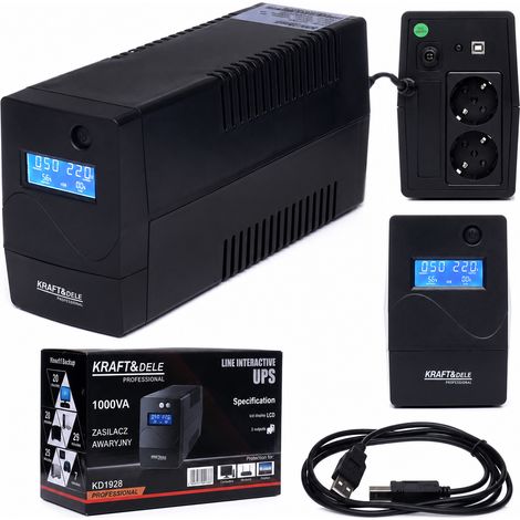 Gruppo di continuità (UPS) da 1000 VA con display LCD Kraft&Dele (1/5)