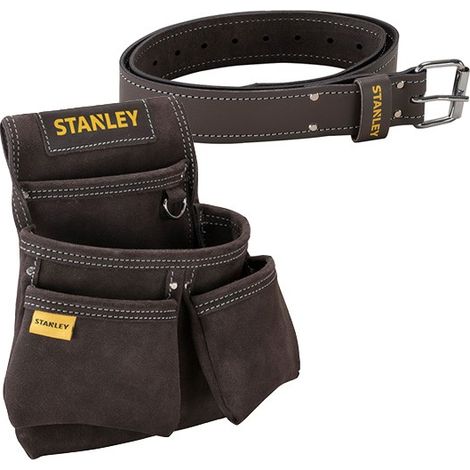 Stanley STA180116 STA180119 Leather Belt + Leather Double Nail Screw Tool Pouch