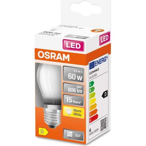 Lampadina LED Osram STAR Retrofit E27 5,5 Watt 2700 Kelvin 806 Lumen