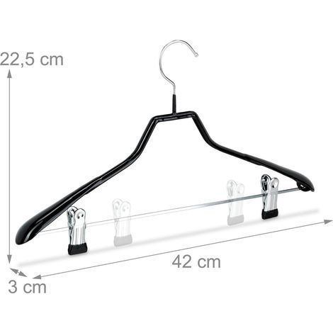 Juego de 10 perchas para trajes antideslizantes negras 130000745