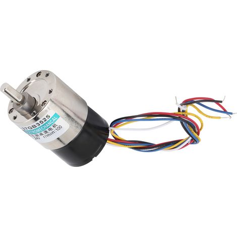 Moteur CC sans balais (24 V, rotation avant/arrière) avec support de montage et variateur de vitesse pour machines-outils CNC (100 tr/min) (1/5)