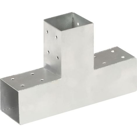 vidaXL Connecteur de poteau Forme en T Métal galvanisé 71x71 mm