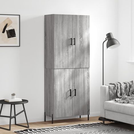 Buffet haut,Buffet de salon,Commode Meuble de rangement,Style Industriel Sonoma gris 69,5x34x180 cm Bois d'ingénierie VNWE417765 (1/5)