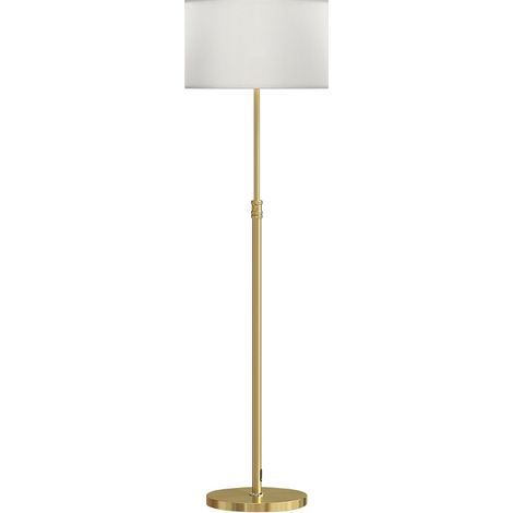 CHICFURN Lampada da terra regolabile 133-168 cm, tessuto, metallo dorato, telecomando (1/5)