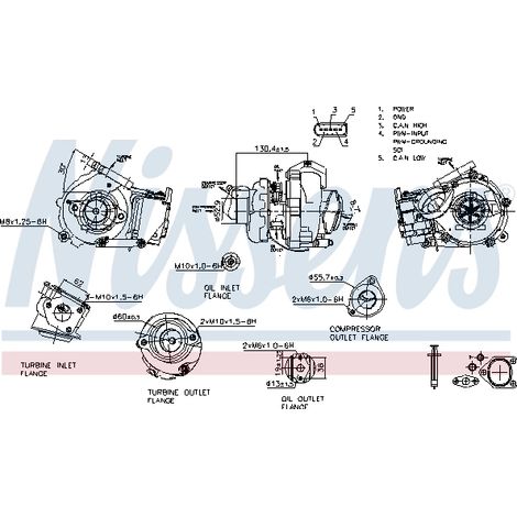 Turbocompresseur, suralimentation Nissens 93502 ALPINA 11652287495 11652433122