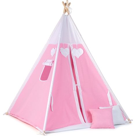 TEEPEE PER BAMBINI CHEROKEE - Rosa-Bianco