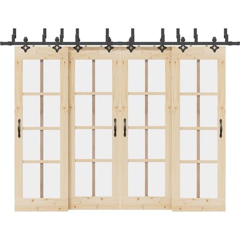 Schiebetürbeschlag-Set 305 cm Stahl Schwarz vidaXL (1/5)