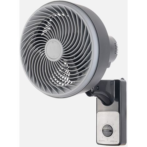 Ventilador Pared Aeolus 75w Negro/gris 3vel 5aspas 27d Alta Velocidad Fijo Y Rotatorio Orientable 45,5x27x34cm (1/2)