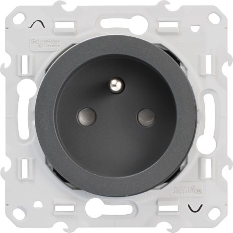 Schneider Electric – Prise de courant 2P+T à vis – aluminium – montage encastré – courant 16A – tension 250V – indice de protection IP21 (1/10)