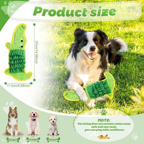 Interaktives Hundespielzeug, das das Fressen verlangsamt, krokodilförmiges Schnüffelspielzeug, weiches Fleece-Kauspielzeug mit Knisterpapier gegen Stress und Langeweile, leckerer Snack (1/5)