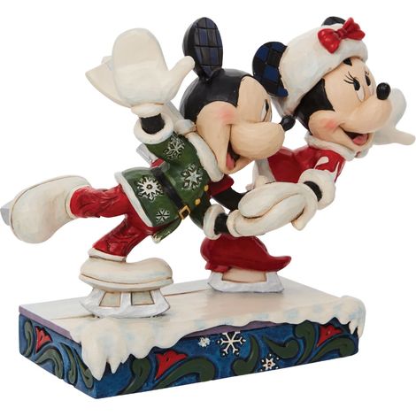 Figurine de collection Mickey et Minnie patin à glace (1/2)