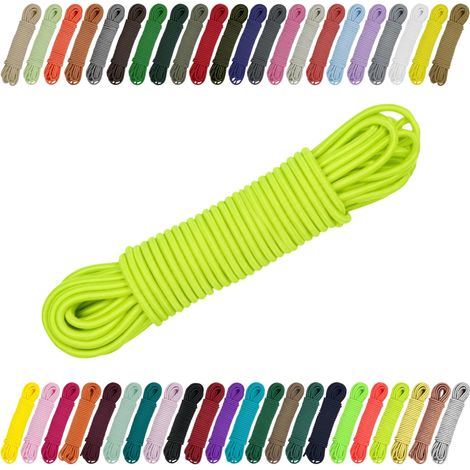 Cordon élastique en caoutchouc 2 mm, 3 mm pour couture, bricolage et extérieur – Caoutchouc rond, corde d'expansion, élastique Jaune fluo, 2 mm x 2 m (1/5)