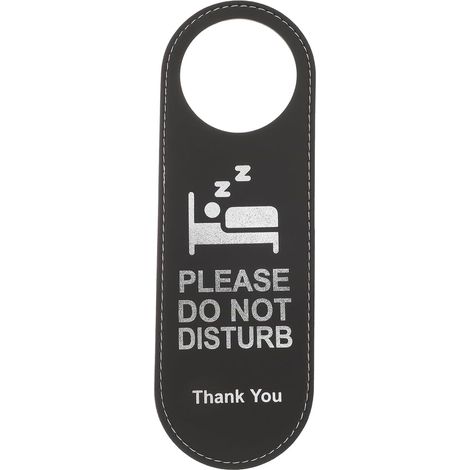 Door Sign Do Not Disturb Leather Double Sided 9.45 x 3.15 Inch Hanging Label for Hotel Club Shop Cleaning (1/5)