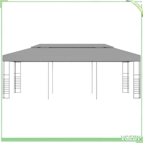 Tonnelle de jardin - FAFEICY - 47959 - 3 x 6 m - Anthracite - Structure acier, toit polyester (1/5)