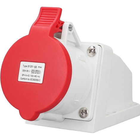 Industrielle Steckverbinderbuchse 32A 3P+N+E IP44 Wasserdichter und staubdichter Aufputz-Stromanschluss 220