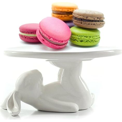 Assiette en céramique Motif Lapin, Plats pour Desserts, Plateau de Service, présentoir à gâteaux, pour Les Amateurs d'ustensiles de Cuisine, Mariage, fête des mères, Pâques (1/5)