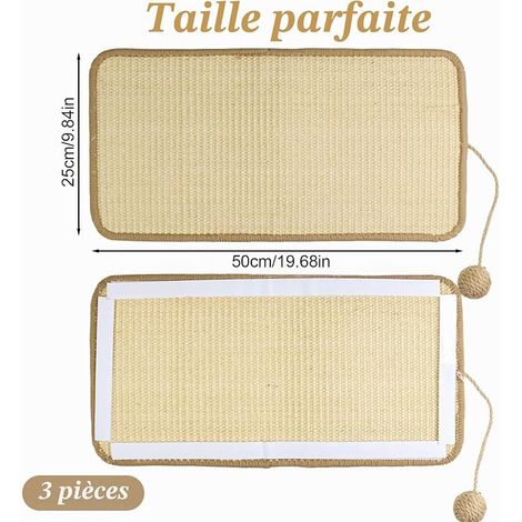 Tapis griffoir Chat,Tapis griffoir Chat Canapé 50x25cm Murs Coins Meubles canapés (1/4)