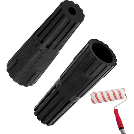 Lot de 2 adaptateurs d'extension – Convertit la vis pour un ajustement universel avec les cadres de rouleau de peinture et les outils, design simple à visser pour une installation facile (noir) (1/5)