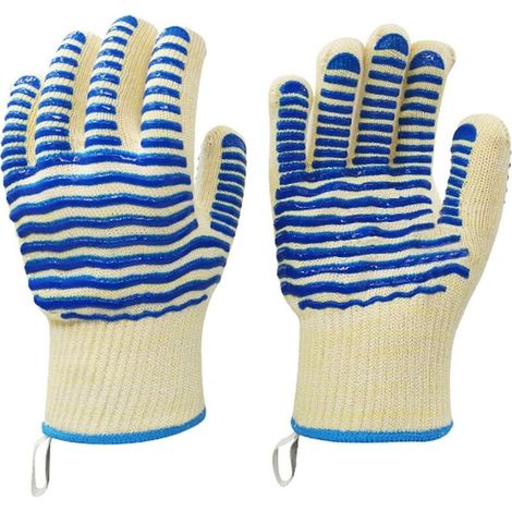 Gants de barbecue ignifuges résistants à la chaleur Gants de cuisine antidérapants en silicone anti-coupure (1/5)