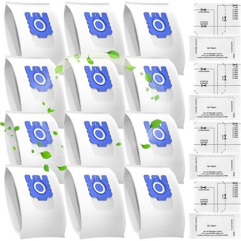 12 Beutel für Miele GN Staubsauger, kompatibel mit Miele GN 3D Airclean Efficiency Classic C1 Complete C2 C3, S600, S2000, S5000 und S8000 Staubbeuteln (12 Beutel + 4 Filter) (1/5)