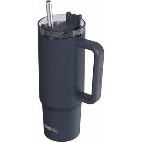 Stream - Tazza termica in acciaio inox da 950 ml con cannuccia (Grafite) (1/2)