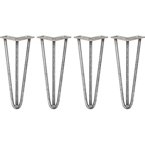 4 Gambe per Tavolo a Forcina SkiSki Legs 30,5cm Acciaio Naturale 3 Rebbi 12mm (1/5)
