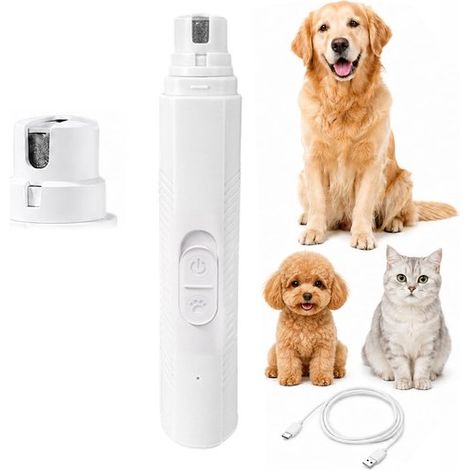 Lime à ongles électrique pour animaux – Avec lumière LED – 2 vitesses – Coupe-ongles et meuleuse pour chiens et chats – Silencieuse et rechargeable (1/5)