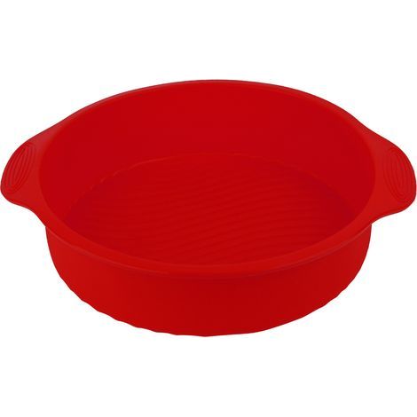 Moule rond 3D en silicone rouge 29 cm pour gâteau DIY - Moule à pâtisserie antiadhésif (1/5)