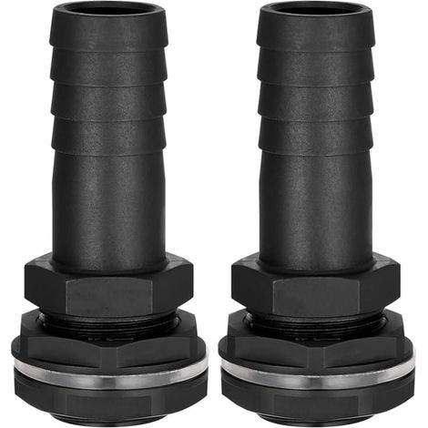 Valve de débordement de réservoir d'eau de Jardin, 2 pièces, Tuyau de connecteur de Bout d'eau barbelé de 25mm avec écrou et rondelle, Convient au Filetage et aux tuyaux BSP de 1" (1/5)