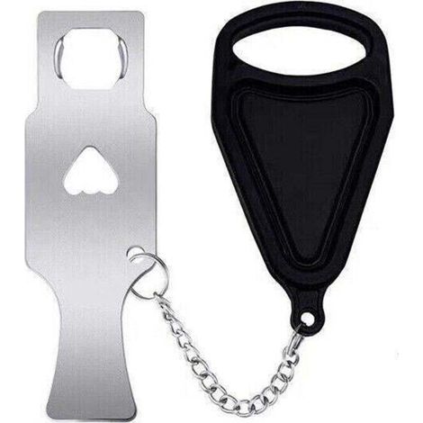 Quincaillerie de verrouillage de porte portable Addalock pour la sécurité des voyages, des hôtels et de la maison - Dispositif anti-intrusion noir (1/5)